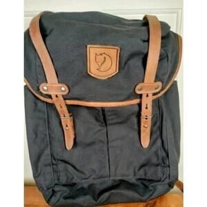 Fjällräven Rucksack No. 21 Medium - Black G-1000 Canvas & Leather Backpack